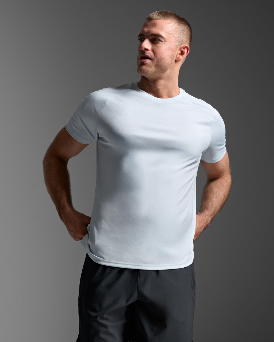 Aero Mesh Tee Laufshirt Herren - moonstone/black reflective