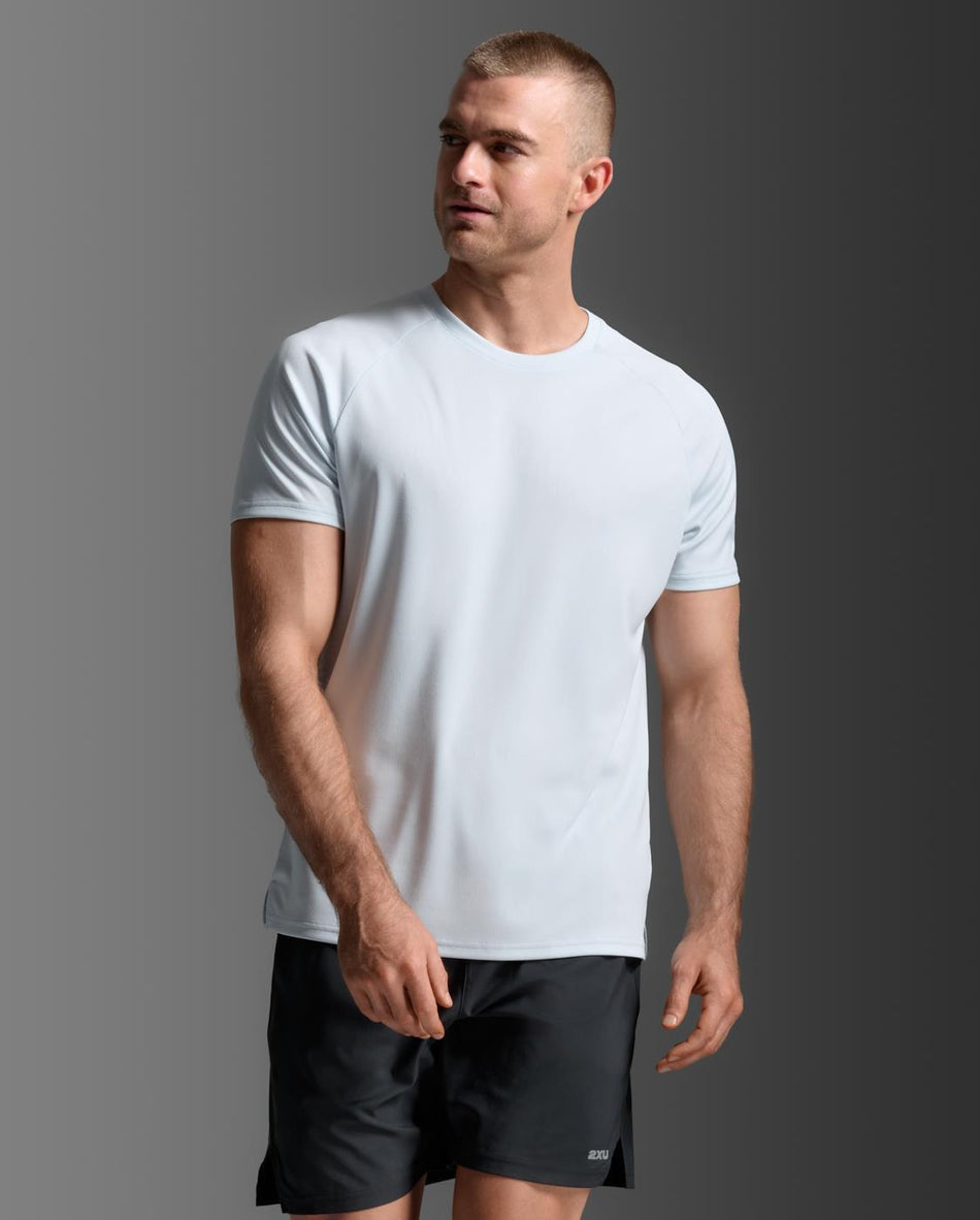 Aero Mesh Tee Laufshirt Herren - moonstone/black reflective