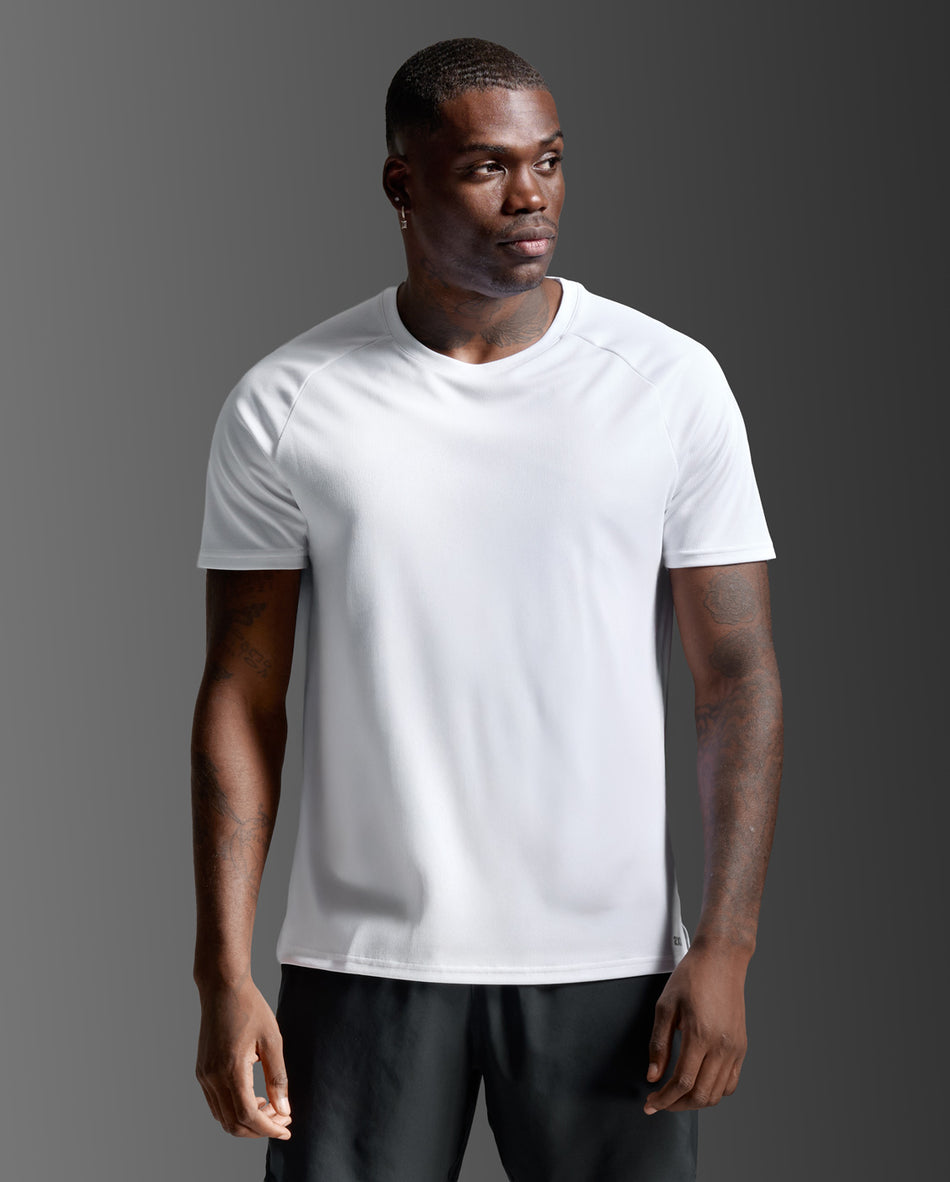 Aero Mesh Tee Laufshirt Herren - white/silver reflective