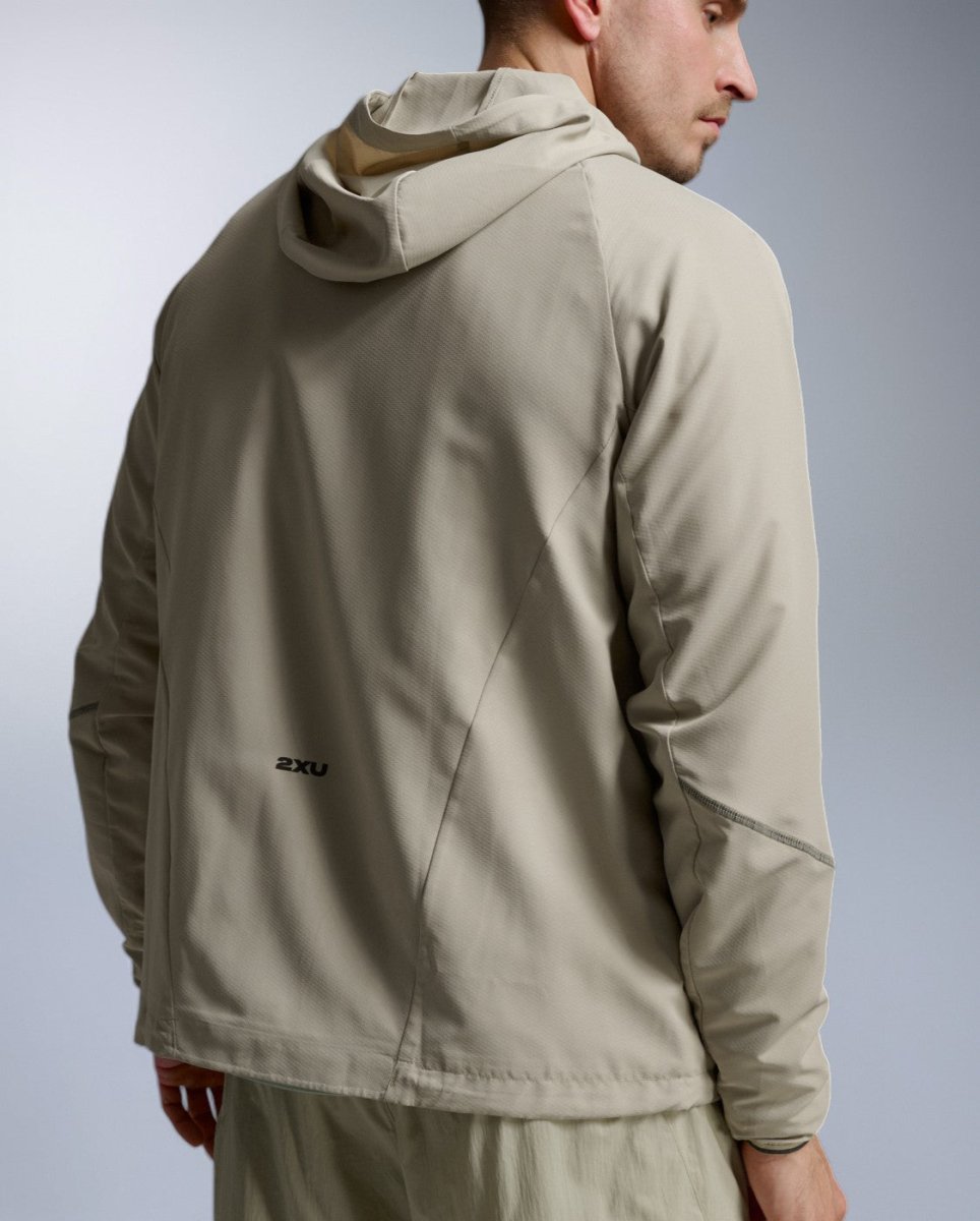 2XU - Aero Hex Windbreaker Windjacke Herren - pebble/black reflective - 2X-MR7518A-PEB/BRF-XS - Sportbrands24
