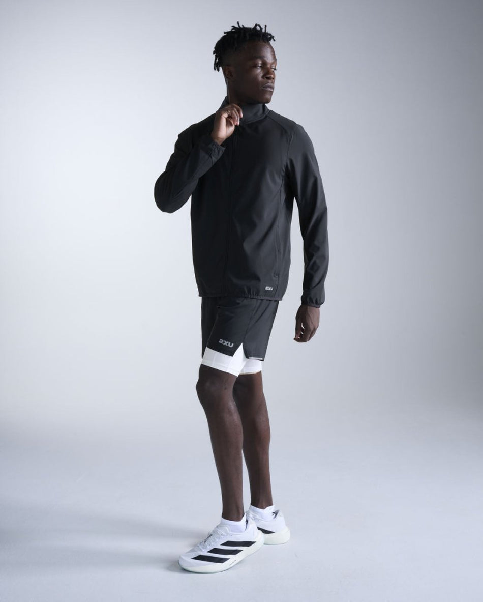 2XU - Aero Jacket Laufjacke Herren - black/silver reflective - 2X-MR7577A-BLK/SRF-XS - Sportbrands24