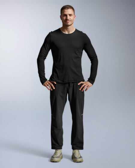 2XU - Aero Trail Long Sleeve Laufshirt Herren - black/black reflective - 2X-MR7671A-BLK/BRF-XS - Sportbrands24