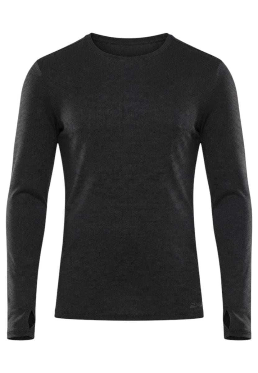 2XU - Aero Trail Long Sleeve Laufshirt Herren - black/black reflective - 2X-MR7671A-BLK/BRF-XS - Sportbrands24