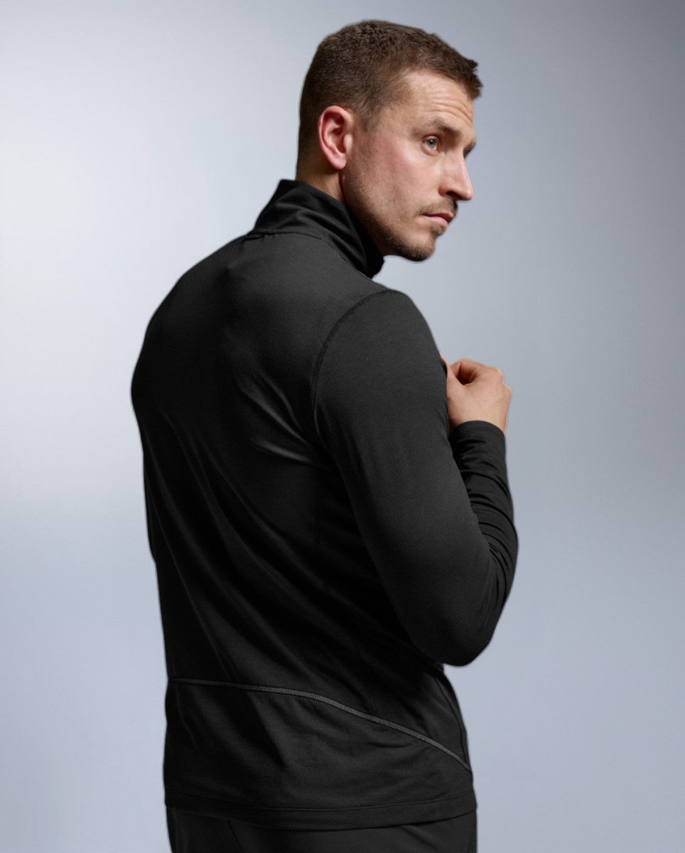 2XU - Aero Trail 1/2 Zip Laufshirt Herren - black/silver reflective - 2X-MR7677A-BLK/SRF-XS - Sportbrands24
