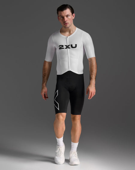 2XU - Light Speed React Sleeved Trisuit Triathonanzug Herren - black/white - 2X-MT7393D-BLK/WHT-XS - Sportbrands24