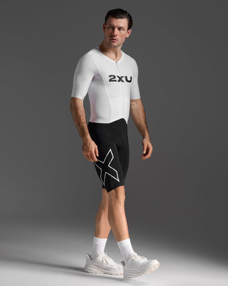 2XU - Light Speed React Sleeved Trisuit Triathonanzug Herren - black/white - 2X-MT7393D-BLK/WHT-XS - Sportbrands24