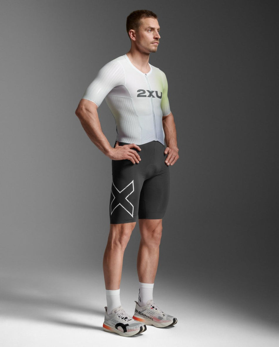 Light Speed React Sleeved Trisuit Triathonanzug Herren - cool matcha/india ink