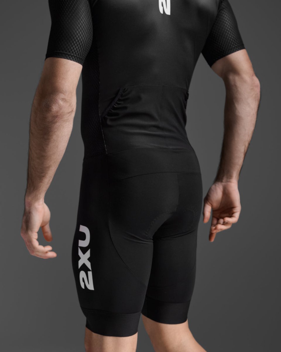 2XU - Aero Hex Sleeved Trisuit Triathonanzug Herren - black/white - 2X - MT7394D - BLK/WHT - XS - Sportbrands24