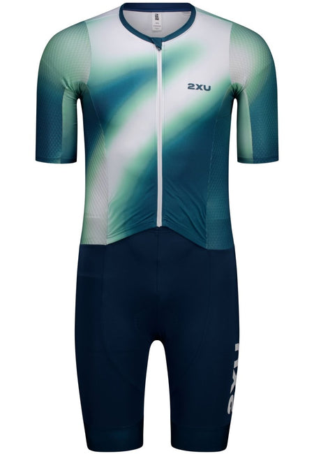 2XU - Aero Hex Sleeved Trisuit Triathonanzug Herren - jelly mint/majol - 2X-MT7394D-JLM/MAJ-XS - Sportbrands24