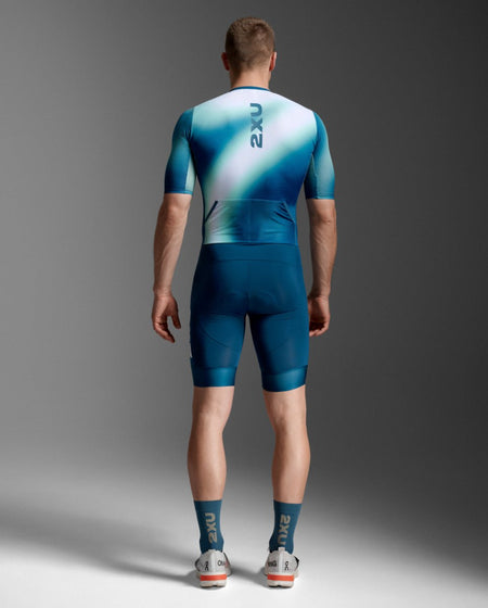 2XU - Aero Hex Sleeved Trisuit Triathonanzug Herren - jelly mint/majol - 2X-MT7394D-JLM/MAJ-XS - Sportbrands24