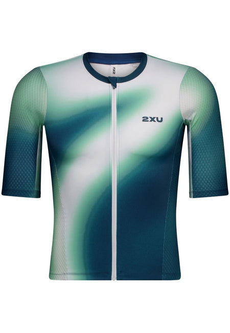2XU - Aero Hex Tri Sleeved Top Triathlon Trikot Herren - jelly mint/majol - 2X-MT7395A-JLM/MAJ-XS - Sportbrands24
