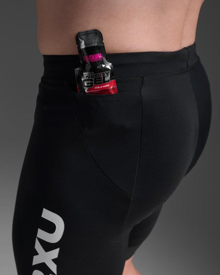 2XU - Aero Tri 9 Inch Short Triathlonshort Herren - black/white - 2X-MT7396B-BLK/WHT-XS - Sportbrands24