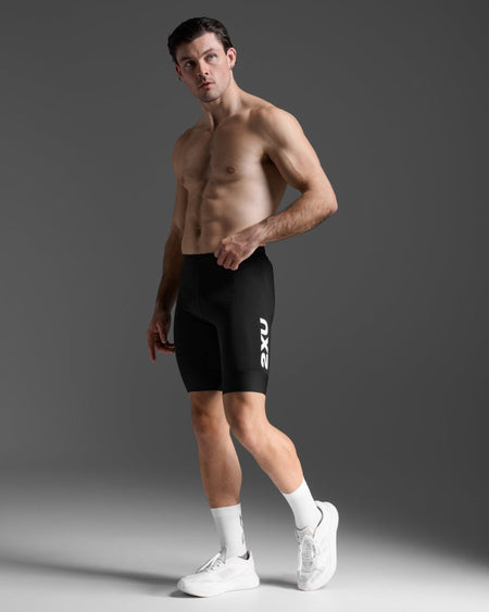 2XU - Aero Tri 9 Inch Short Triathlonshort Herren - black/white - 2X-MT7396B-BLK/WHT-XS - Sportbrands24