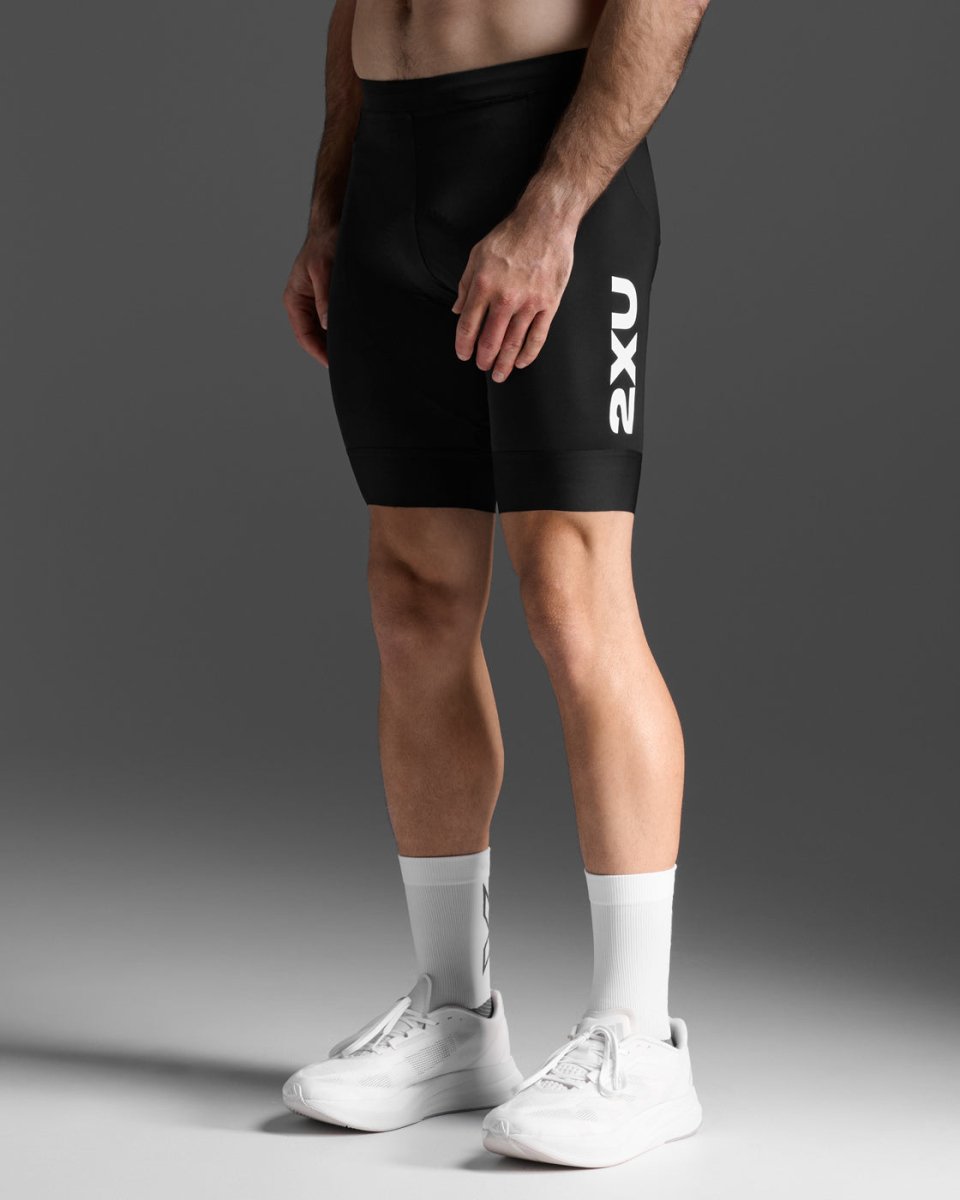 2XU - Aero Tri 9 Inch Short Triathlonshort Herren - black/white - 2X-MT7396B-BLK/WHT-XS - Sportbrands24