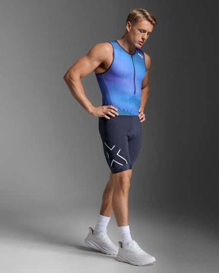 2XU - Core Trisuit Triathlonanzug Herren - azure blue/midnight - 2X - MT7398D - AZB/MDN - S - Sportbrands24