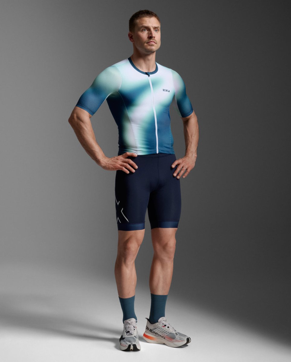 2XU - Core 8 Inch Tri Short Triathlonshort Herren - midnight/white - 2X-MT7400B-MDN/WHT-XS - Sportbrands24