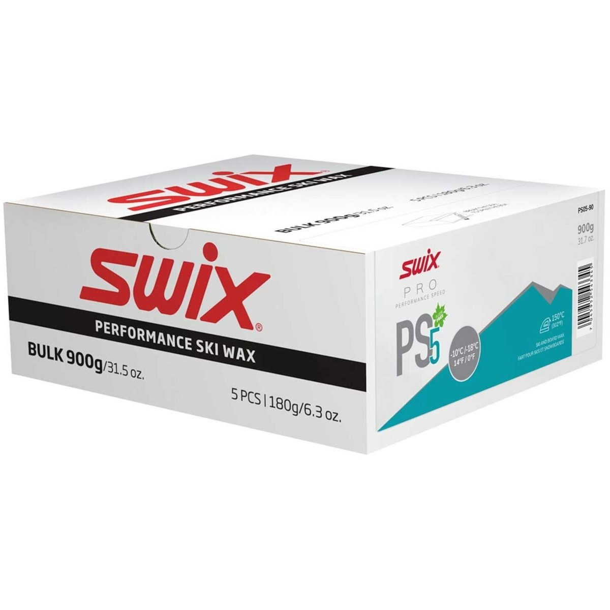Swix - PS5 Turquoise, - 10°C/ - 18°C Gleitwachs - PS5 Turquoise - 10°C/ - 18°C, 900g - SX-PS05-90 - Sportbrands24