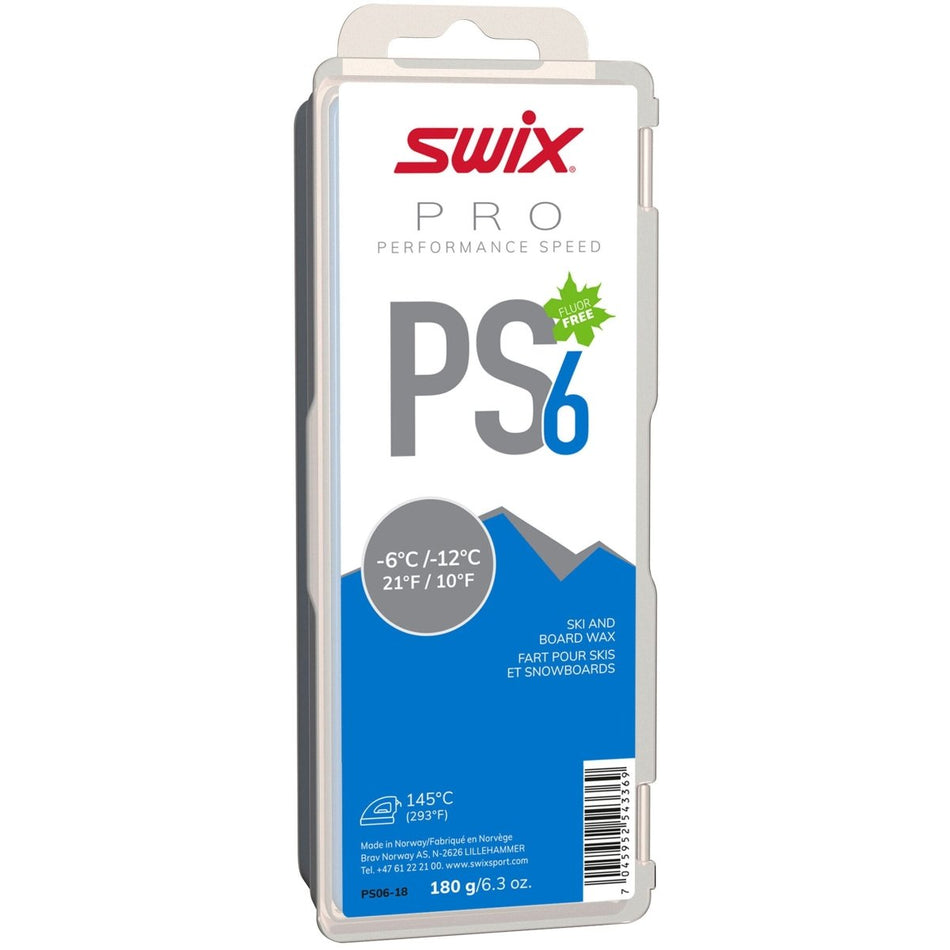 Swix - PS6 Blue, - 6°C/ - 12°C Gleitwachs - PS6 Blue - 6°C/ - 12°C, 180g - SX-PS06-18 - Sportbrands24