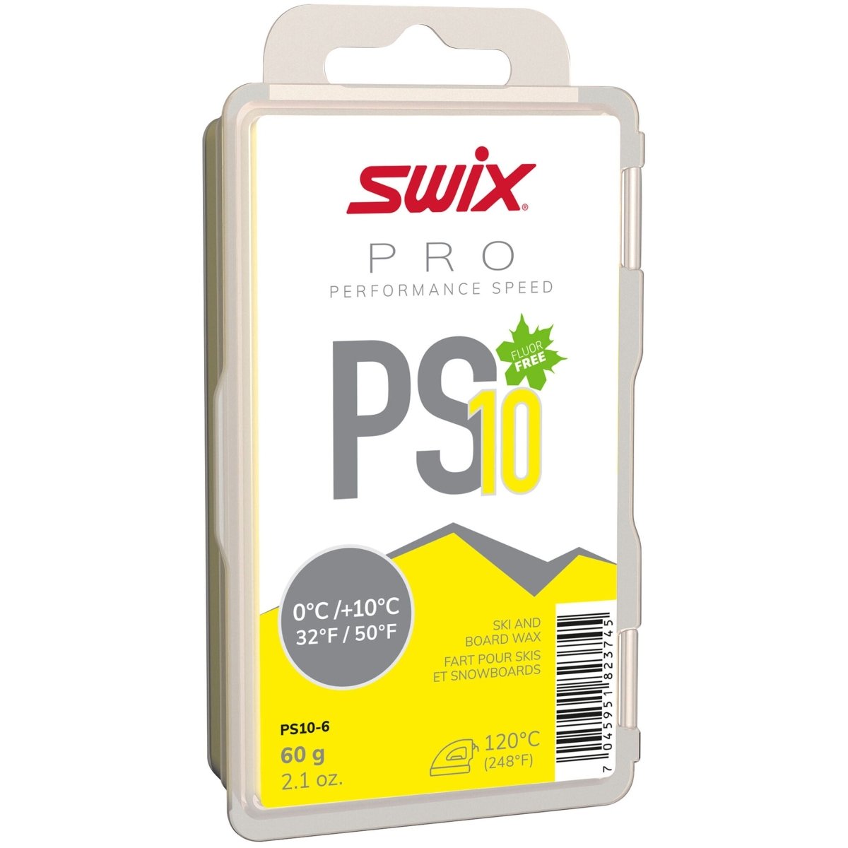 Swix - PS5 Turquoise, - 10°C/ - 18°C Gleitwachs - PS10 Yellow 0°C/+10°C, 60g - SX-PS10-6 - Sportbrands24