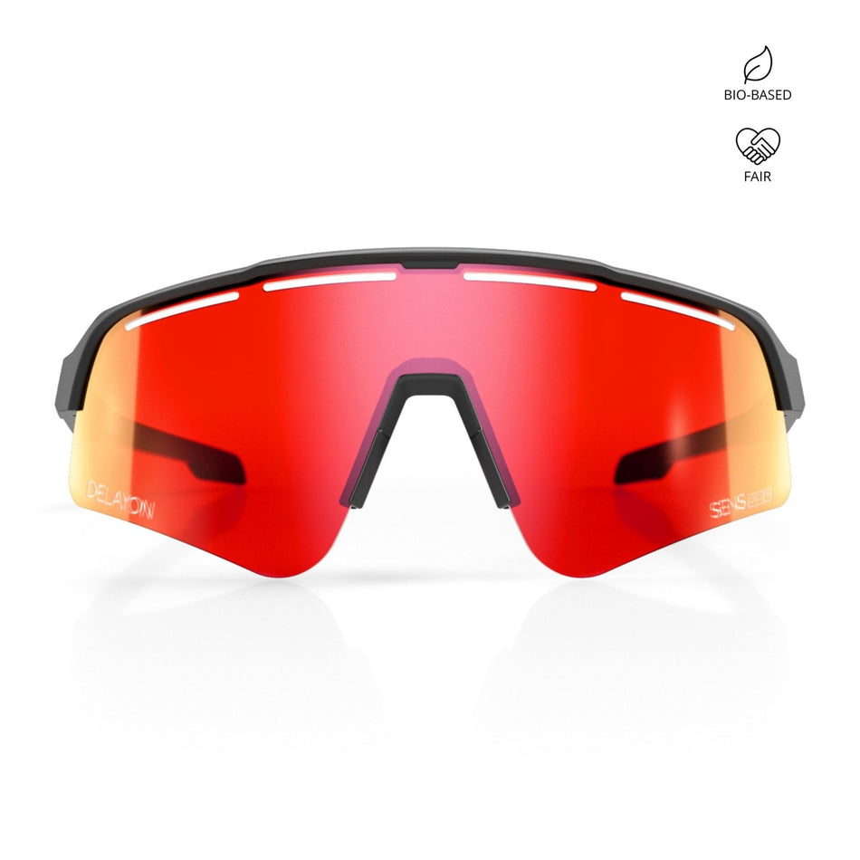 Delayon Eyewear - Pulse Aero Sportbrille - Matte Black - Red VLT 18 - DL - C3 - 24 - 32140 - Sportbrands24