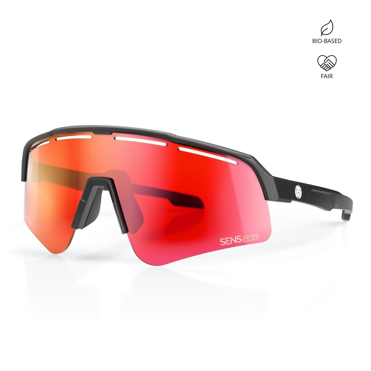 Delayon Eyewear - Pulse Aero Sportbrille - Matte Black - Red VLT 18 - DL-C3-24-32140 - Sportbrands24