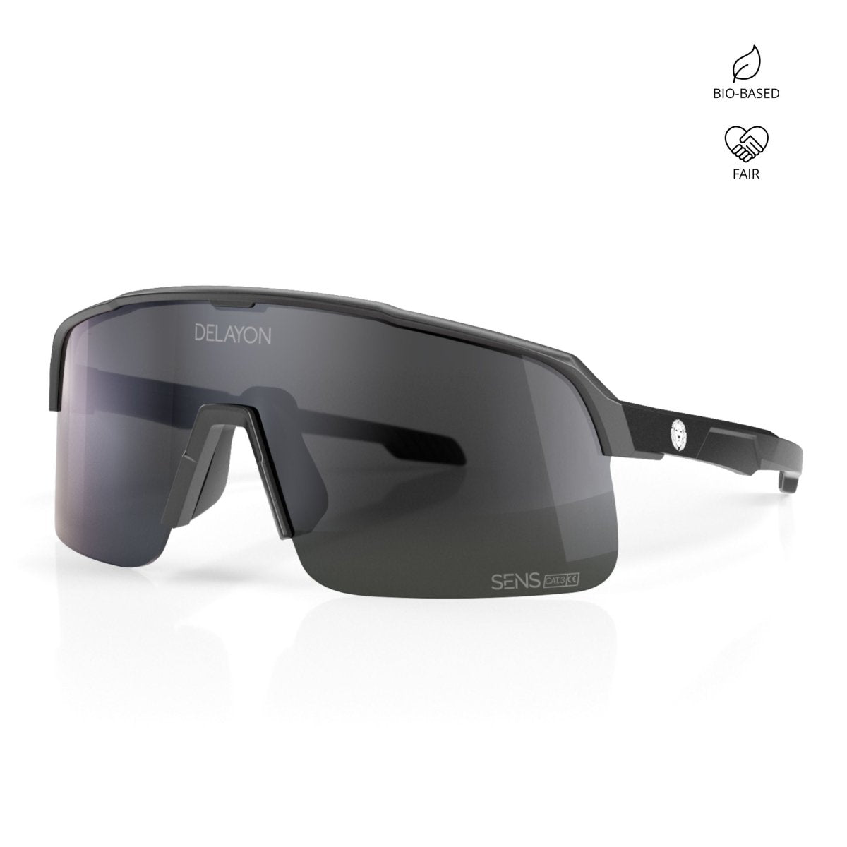 Delayon Eyewear - Pulse Sportbrille - Matte Black - Black VLT 15 - DL-C3-24-31110 - Sportbrands24