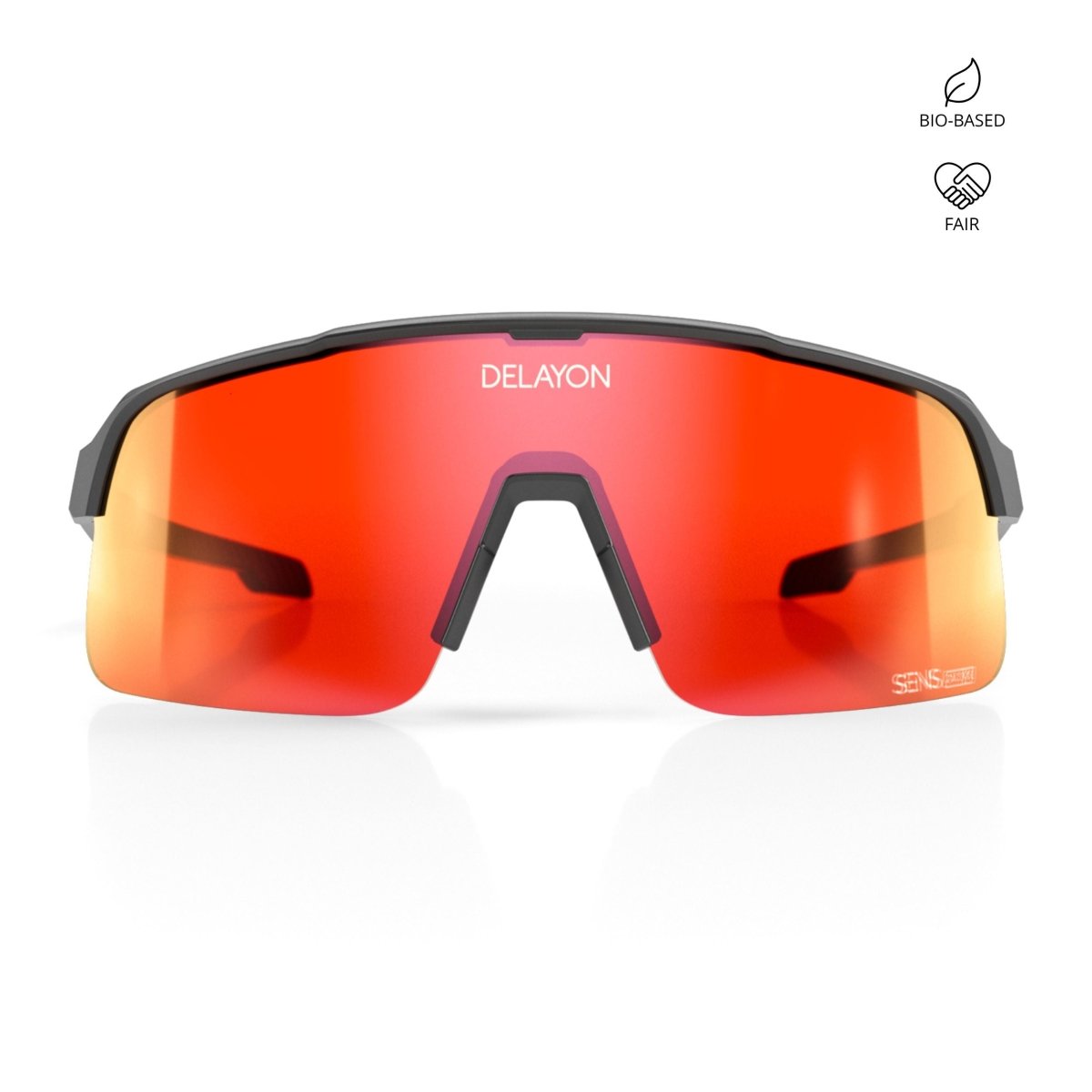 Delayon Eyewear - Pulse Sportbrille - Matte Black - Red VLT 18 - DL-C3-24-31140 - Sportbrands24