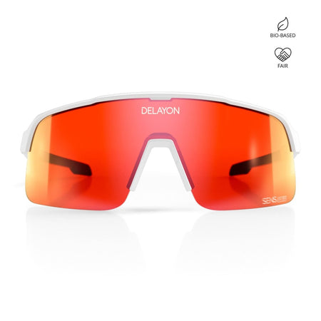 Delayon Eyewear - Pulse Sportbrille - Matte White - Red VLT 18 - DL-C3-24-31240 - Sportbrands24