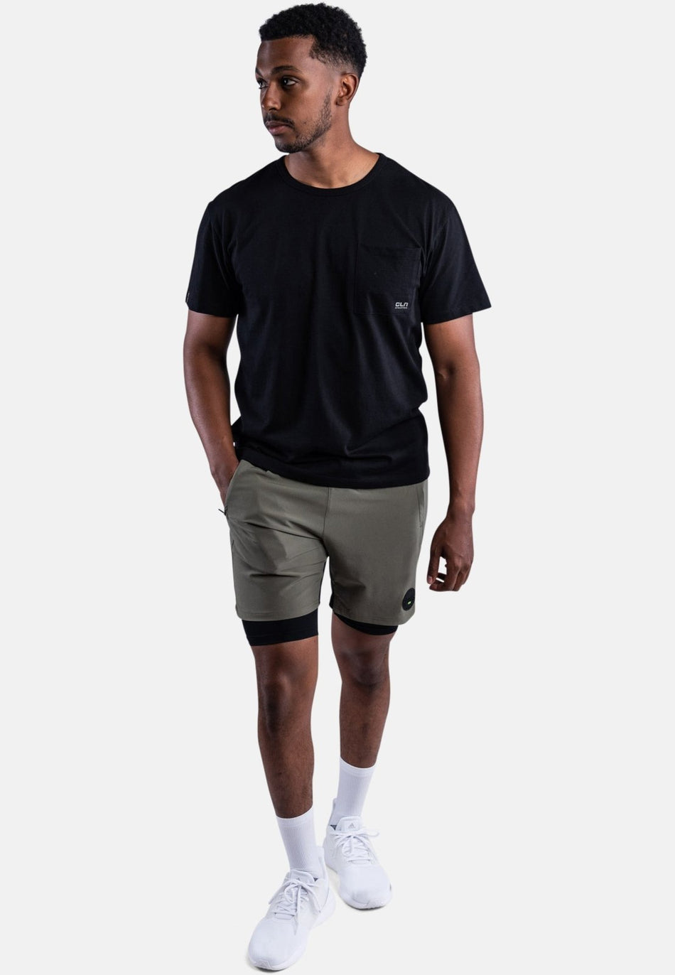 CLN Athletics - Rep 2 in 1 Short Herren - dusty olive - CLN - 2160 - 82 - S - Sportbrands24