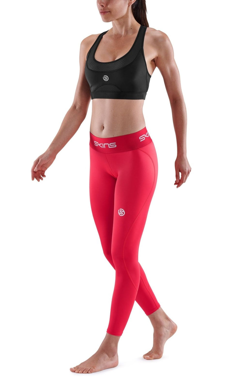 Skins - S1 Long Tights Kompressionshose Damen - red - SK - SO40101199014XS - Sportbrands24