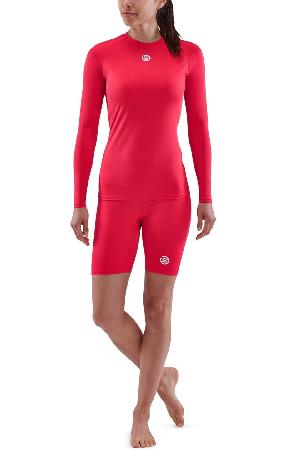 Skins - S1 Longsleeve Kompressionsshirt Damen - red - SK - SO40100059014XS - Sportbrands24