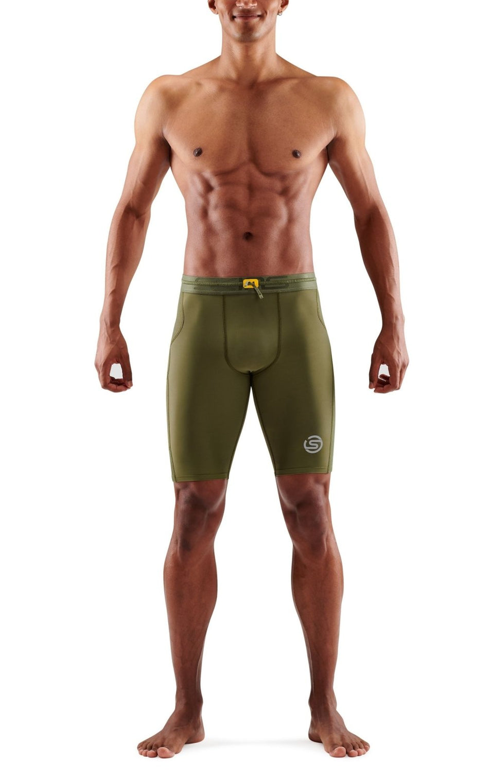 Skins - S3 Half tights Kompressionshose Herren - khaki - SK - ST00300020573S - Sportbrands24