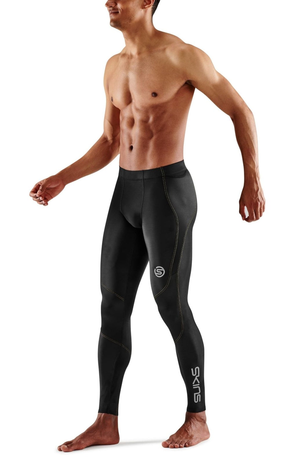 Skins - S3 Long Tights 400 Kompressionshose Herren - black/yellow - SK - ST00300299052S - Sportbrands24