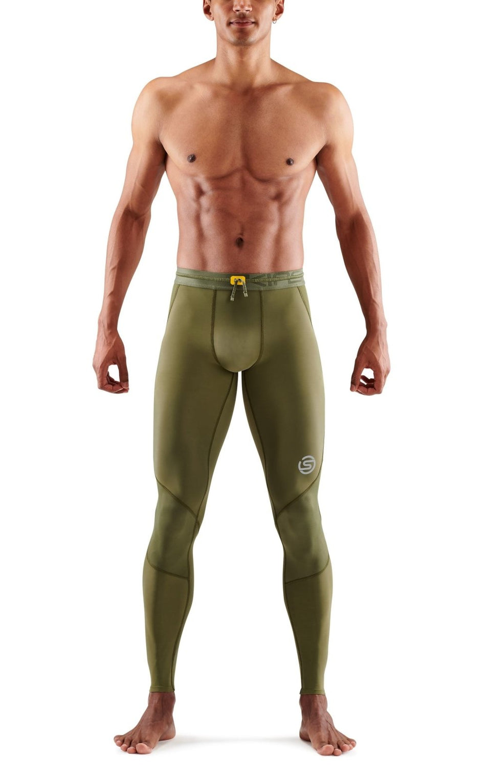 Skins - S3 Long Tights Kompressionshose Herren - khaki - SK - ST00300010573S - Sportbrands24