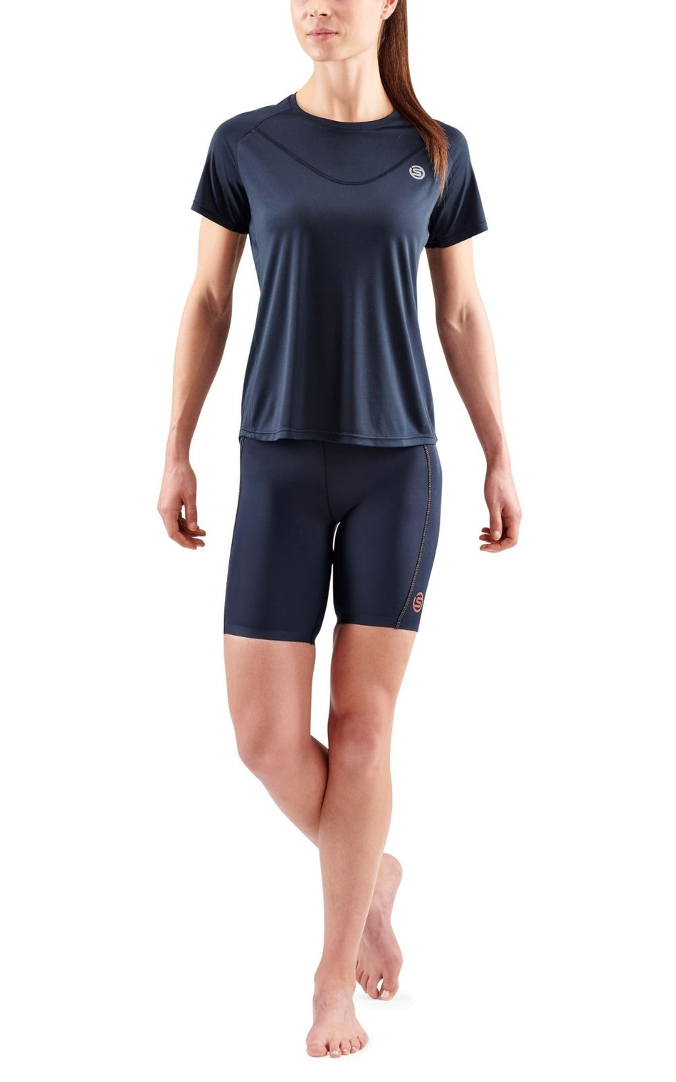 Skins - S3 Short Sleeve Top Shirt Damen - navy blue - SK - ST40754559010XS - Sportbrands24