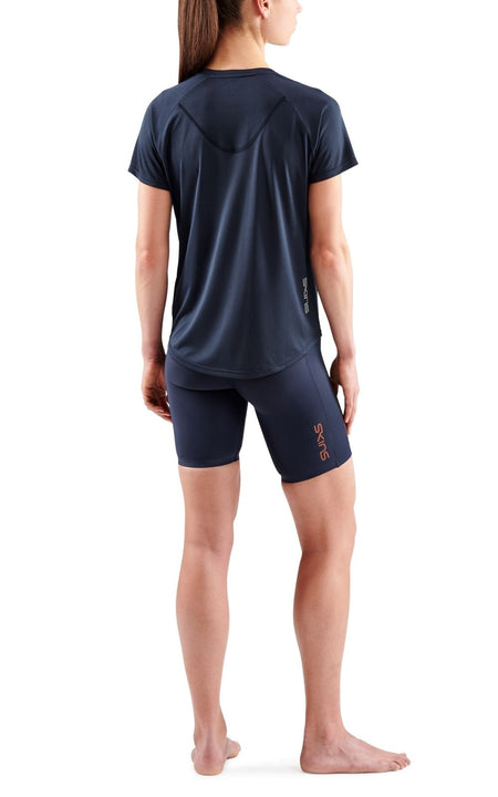 Skins - S3 Short Sleeve Top Shirt Damen - navy blue - SK - ST40754559010XS - Sportbrands24