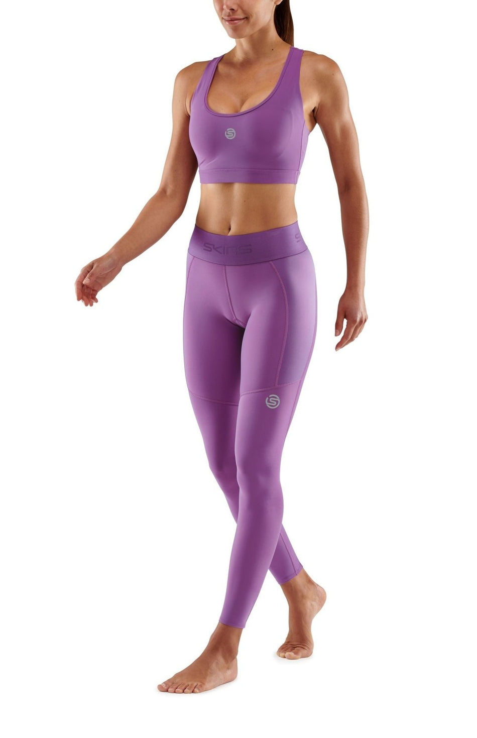 Skins - S3 Thermal Long Tight Kompressionshose Damen - Amethyst - SK - ST40301110547XS - Sportbrands24