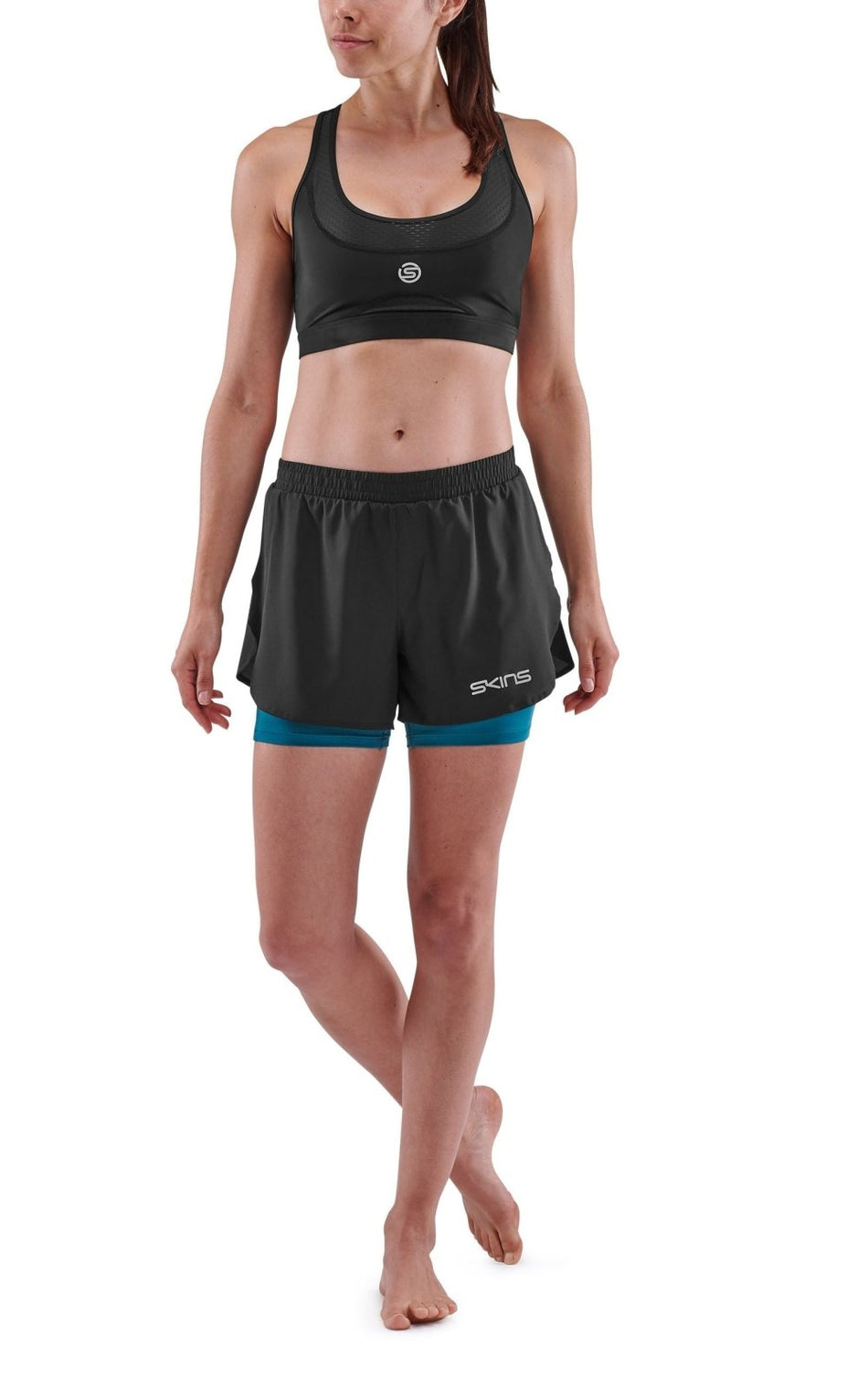 Skins - S3 X - Fit Shorts Laufshort Damen - black - SK - ST40730719001XS - Sportbrands24