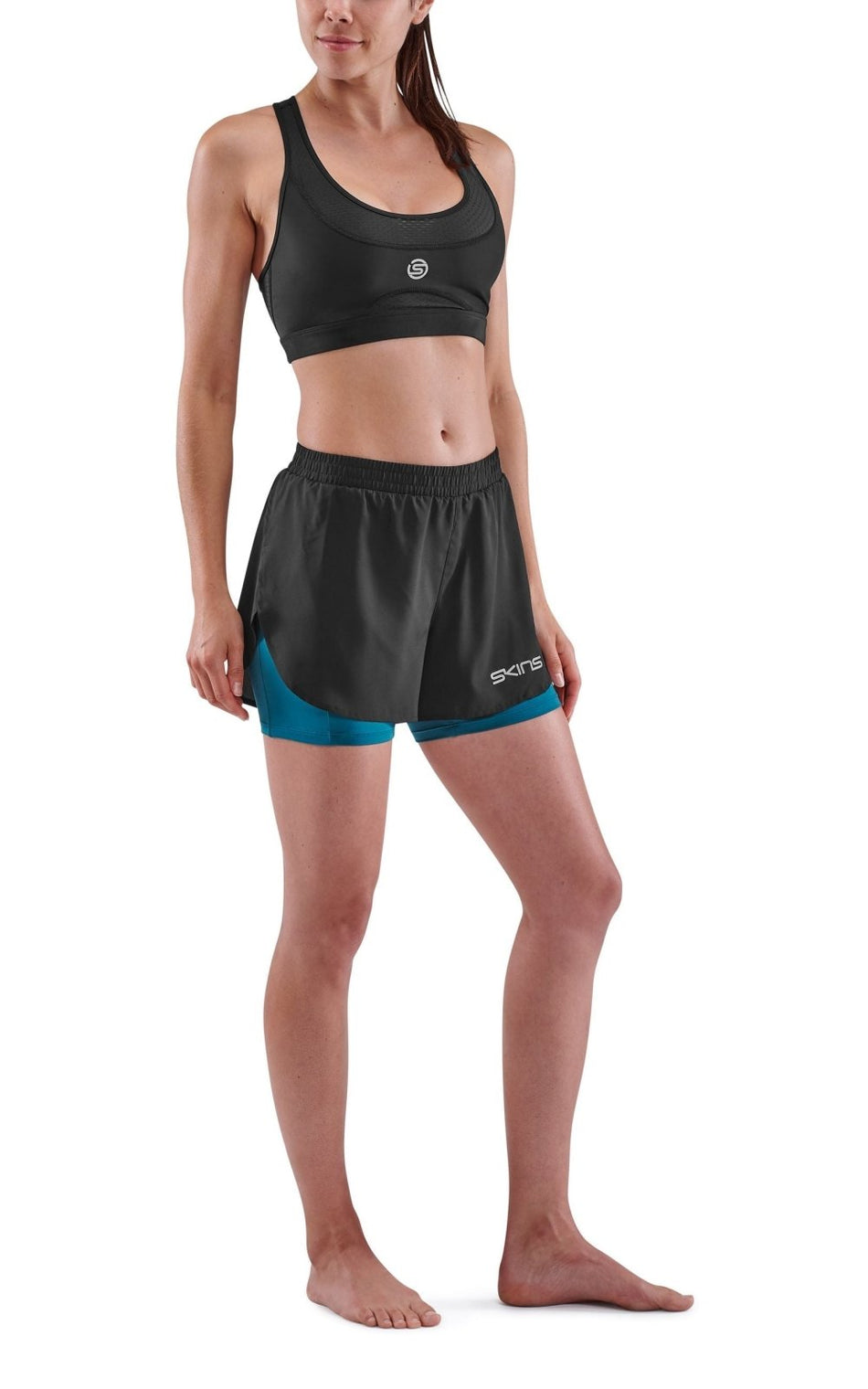 Skins - S3 X - Fit Shorts Laufshort Damen - black - SK - ST40730719001XS - Sportbrands24