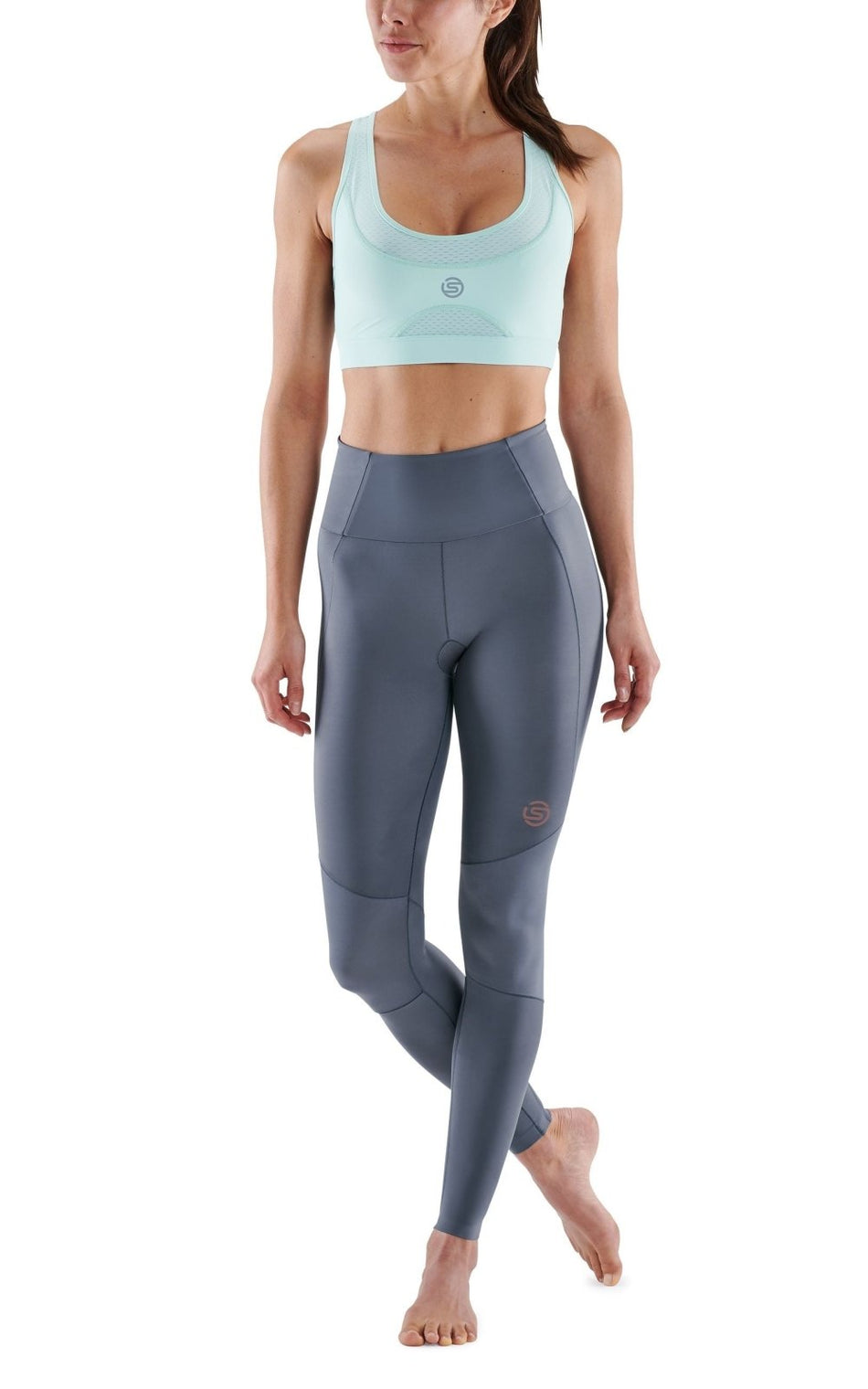 Skins - S5 Skyscraper Long Tight Kompressionshose Damen - charcoal - SK - SF40501089118XS - Sportbrands24