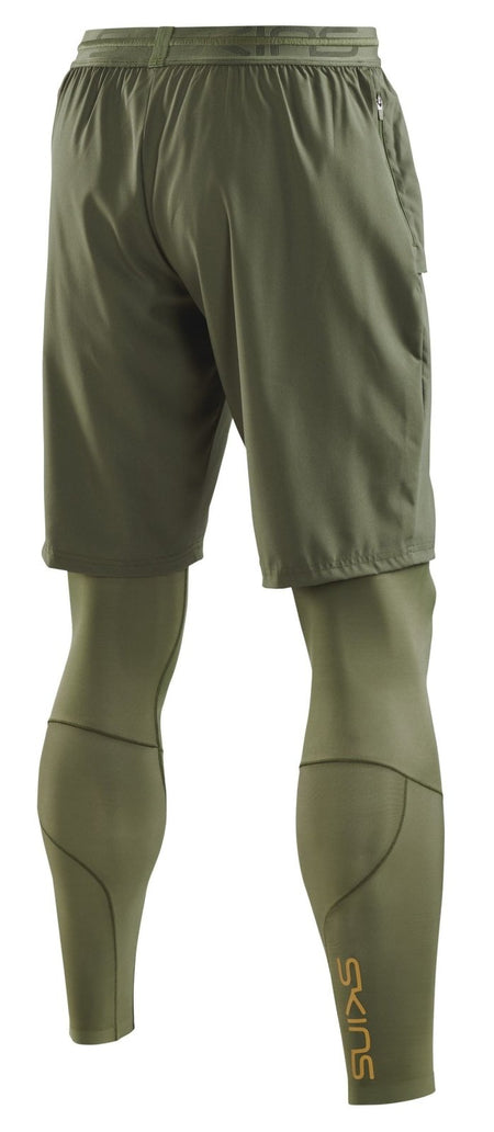 Skins - S5 Superpose Long Tights Kompressionshose Herren - khaki - SK - SF00500390573S - Sportbrands24