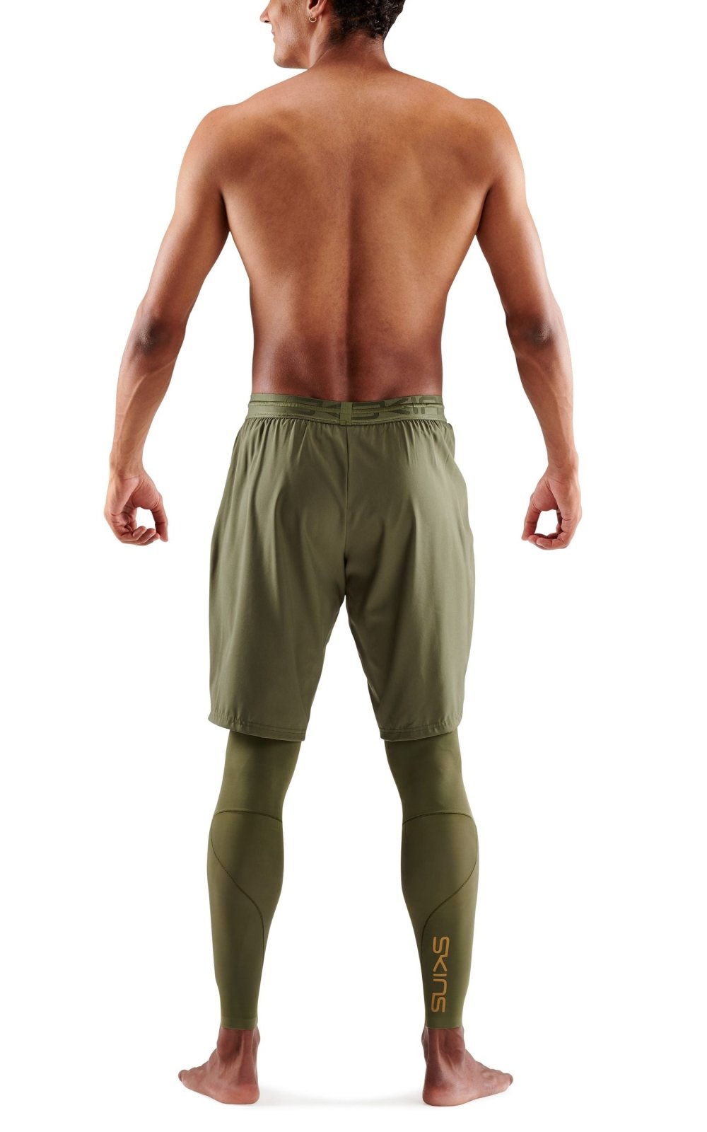 Skins - S5 Superpose Long Tights Kompressionshose Herren - khaki - SK - SF00500390573S - Sportbrands24