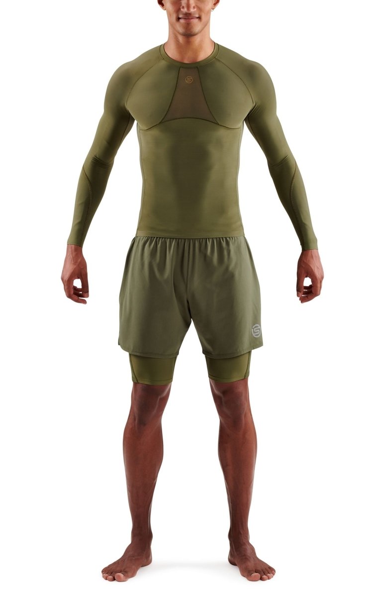 Skins - S5 Longsleeve Kompressionsshirt Herren - khaki - SK-SF00500050573S - Sportbrands24