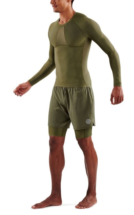 Skins - S5 Longsleeve Kompressionsshirt Herren - khaki - SK-SF00500050573S - Sportbrands24