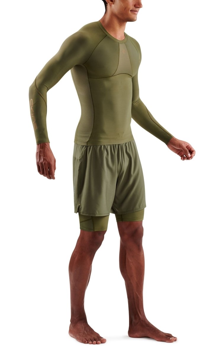 Skins - S5 Longsleeve Kompressionsshirt Herren - khaki - SK-SF00500050573S - Sportbrands24