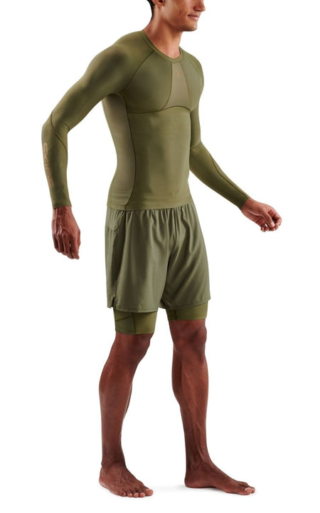 Skins - S5 Longsleeve Kompressionsshirt Herren - khaki - SK-SF00500050573S - Sportbrands24