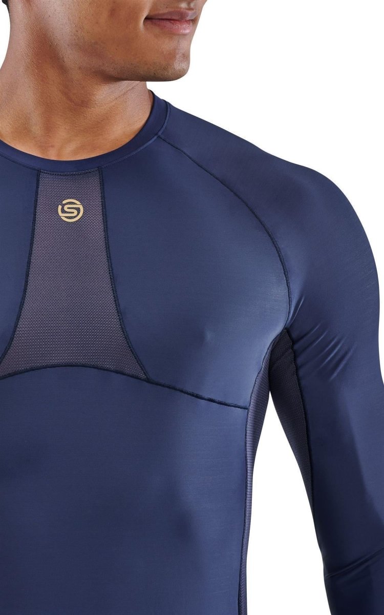 Skins - S5 Longsleeve Kompressionsshirt Herren - navy blue - SK-SF00500059010S - Sportbrands24