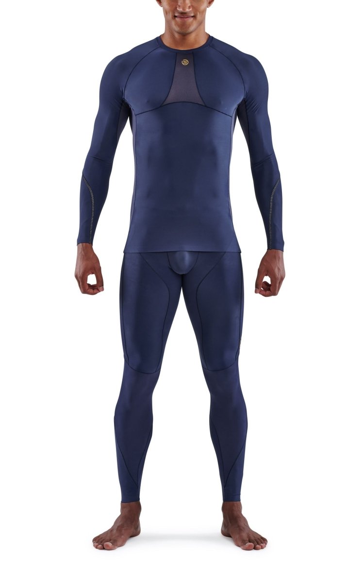Skins - S5 Longsleeve Kompressionsshirt Herren - navy blue - SK-SF00500059010S - Sportbrands24