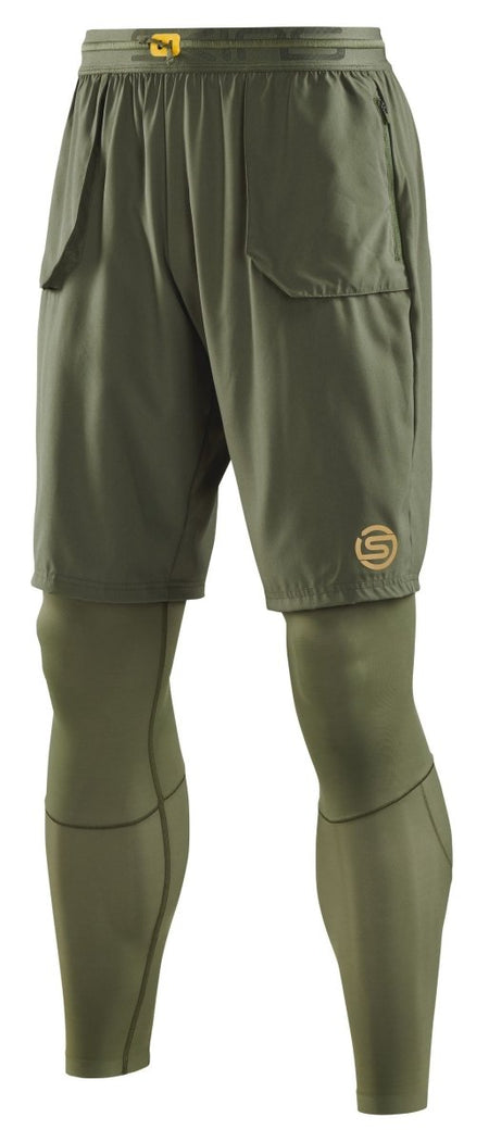 Skins - S5 Superpose Long Tights Kompressionshose Herren - khaki - SK-SF00500390573S - Sportbrands24