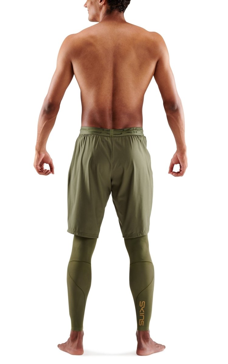 Skins - S5 Superpose Long Tights Kompressionshose Herren - khaki - SK-SF00500390573S - Sportbrands24